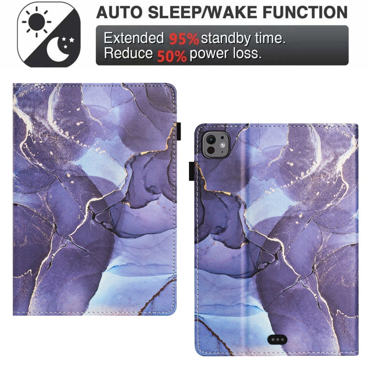 For iPad Pro 11 2025 / 2024 Marble Litchi Leather Smart Tablet Case(Grey) by bashfashion