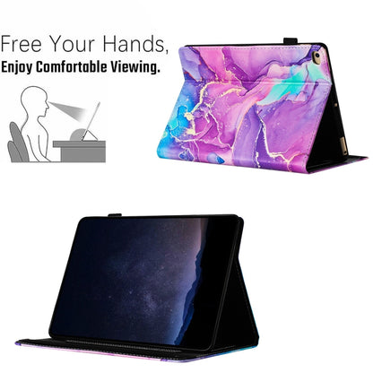 For iPad Air / Air 2 / 9.7 2018 Marble Litchi Leather Smart Tablet Case(Purple) by bashfashion