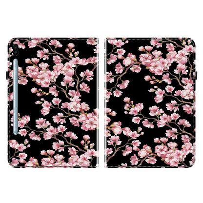 For Samsung Galaxy Tab S6 SM-T860 SM-T865 Crystal Texture Painted Leather Smart Tablet Case, without Pen(Plum Bossom) by bashfashion