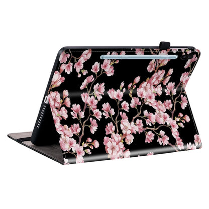 For Samsung Galaxy Tab S6 SM-T860 SM-T865 Crystal Texture Painted Leather Smart Tablet Case, without Pen(Plum Bossom) by bashfashion