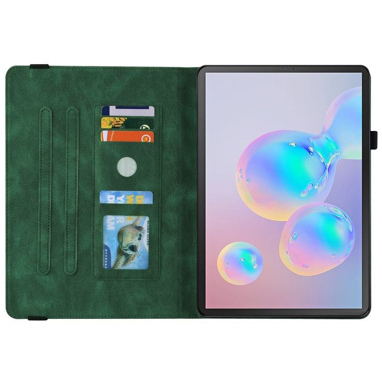 For Samsung Galaxy Tab S6 SM-T860/T865 Butterfly Flower Embossed Leather Tablet Case, without Pen(Green) by bashfashion