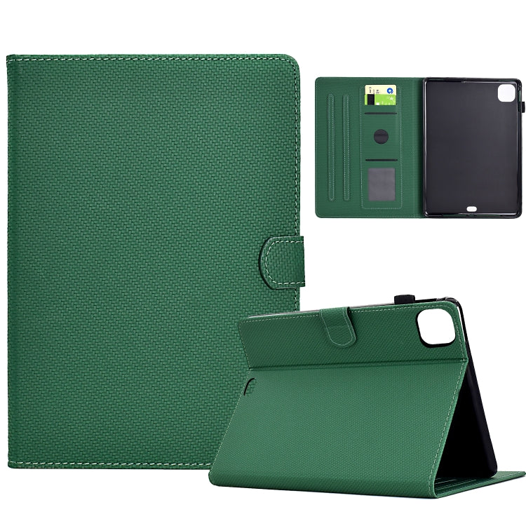 For iPad Pro 11 2025 / 2024 Solid Color Fiber Texture Smart Tablet Leather Case(Green) by bashfashion