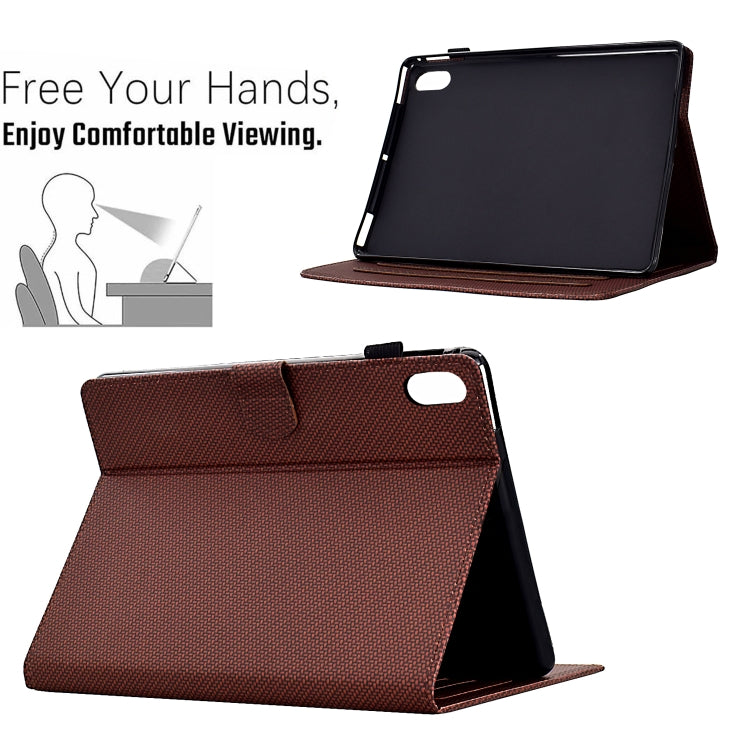 For iPad 2025 / 2022 Solid Color Fiber Texture Smart Tablet Leather Case(Brown) by bashfashion