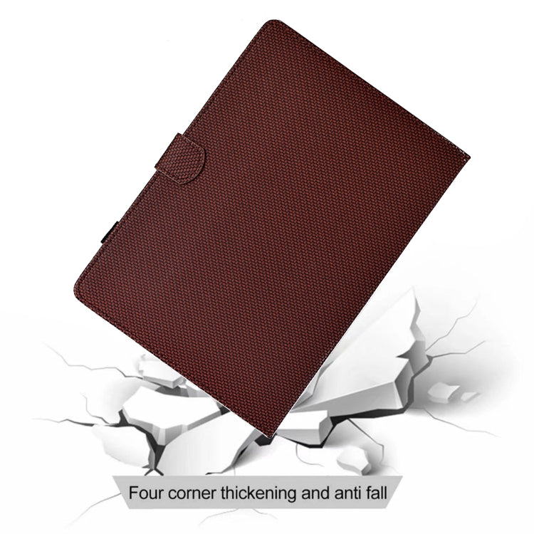 For iPad 2025 / 2022 Solid Color Fiber Texture Smart Tablet Leather Case(Brown) by bashfashion