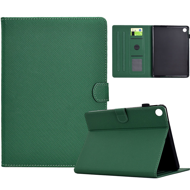 For Samsung Galaxy Tab A8 10.5 2021 Solid Color Fiber Texture Smart Tablet Leather Case(Green) by bashfashion