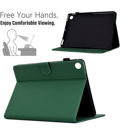 For Samsung Galaxy Tab A8 10.5 2021 Solid Color Fiber Texture Smart Tablet Leather Case(Green) by bashfashion
