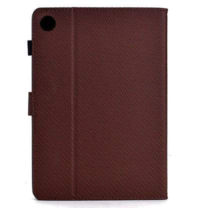For Samsung Galaxy Tab A11 / A9 Solid Color Fiber Texture Smart Tablet Leather Case(Brown) by bashfashion