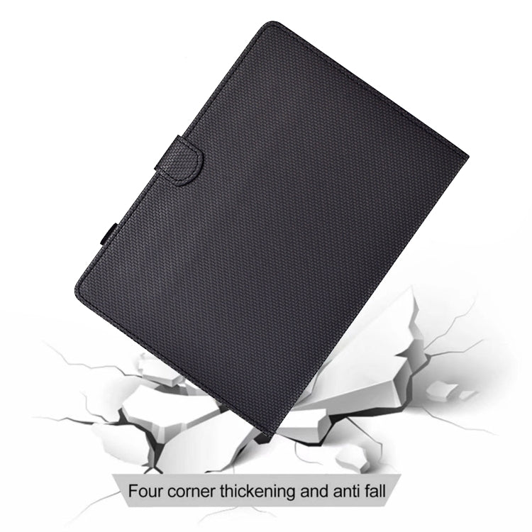 For Samsung Galaxy Tab A11 / A9 Solid Color Fiber Texture Smart Tablet Leather Case(Black) by bashfashion