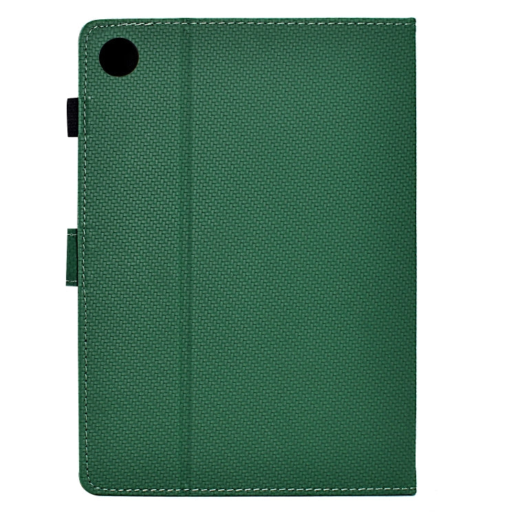 For Samsung Galaxy Tab A11 / A9 Solid Color Fiber Texture Smart Tablet Leather Case(Green) by bashfashion