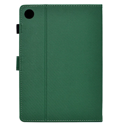 For Samsung Galaxy Tab A11 / A9 Solid Color Fiber Texture Smart Tablet Leather Case(Green) by bashfashion