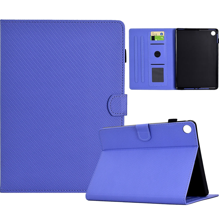 For Samsung Galaxy Tab A11 / A9 Solid Color Fiber Texture Smart Tablet Leather Case(Purple) by bashfashion