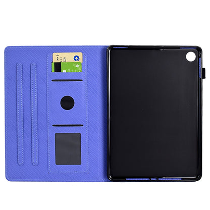 For Samsung Galaxy Tab A11 / A9 Solid Color Fiber Texture Smart Tablet Leather Case(Purple) by bashfashion