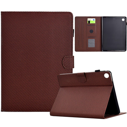 For Samsung Galaxy Tab A11+ / A9+ Solid Color Fiber Texture Smart Tablet Leather Case(Brown) by bashfashion