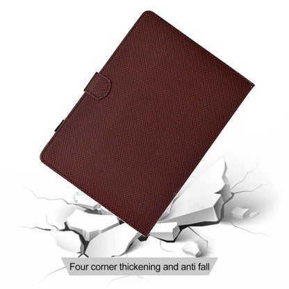 For Samsung Galaxy Tab A11+ / A9+ Solid Color Fiber Texture Smart Tablet Leather Case(Brown) by bashfashion