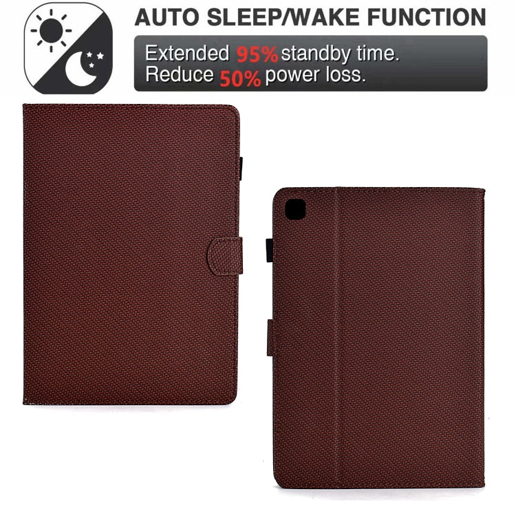 For Samsung Galaxy Tab S6 Lite Solid Color Fiber Texture Smart Tablet Leather Case(Brown) by bashfashion