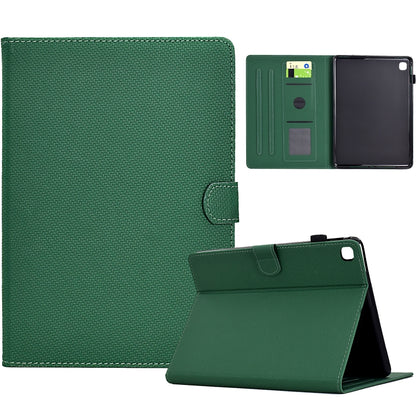 For Samsung Galaxy Tab S6 Lite Solid Color Fiber Texture Smart Tablet Leather Case(Green) by bashfashion