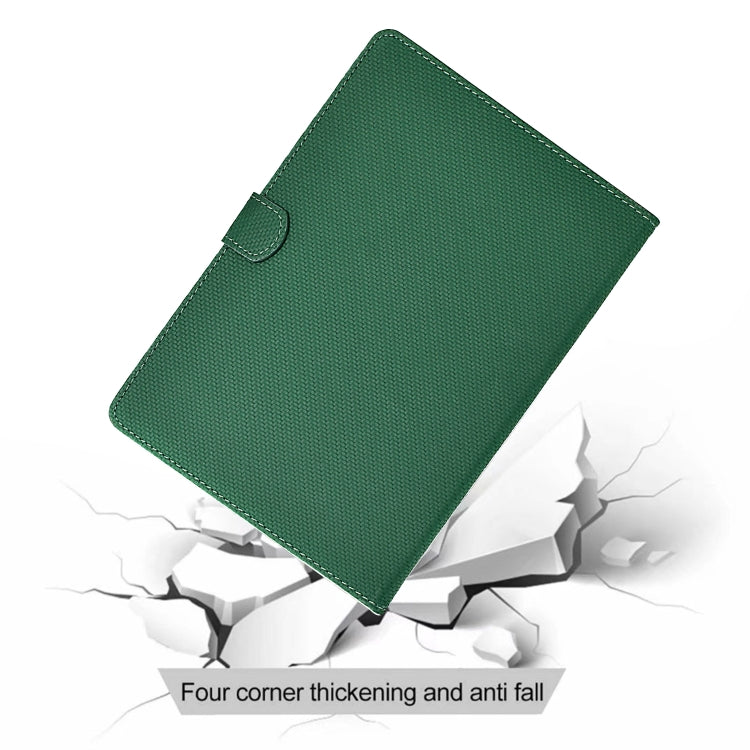 For Samsung Galaxy Tab S6 Lite Solid Color Fiber Texture Smart Tablet Leather Case(Green) by bashfashion