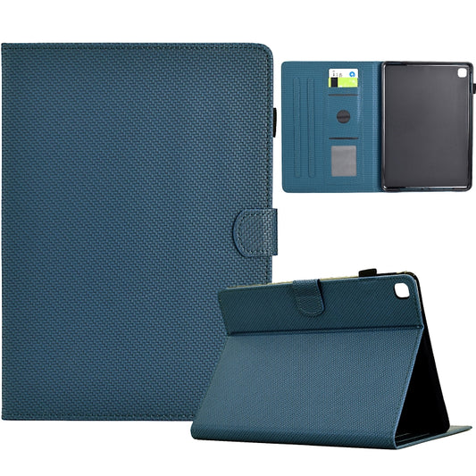 For Samsung Galaxy Tab S6 Lite Solid Color Fiber Texture Smart Tablet Leather Case(Royal Blue) by bashfashion