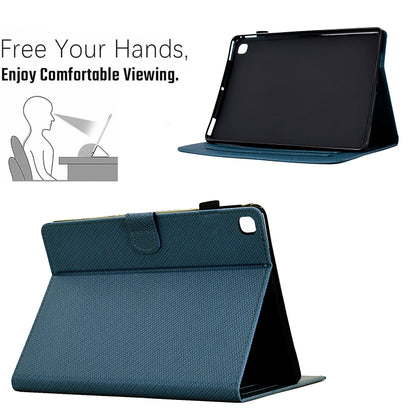 For Samsung Galaxy Tab S6 Lite Solid Color Fiber Texture Smart Tablet Leather Case(Royal Blue) by bashfashion