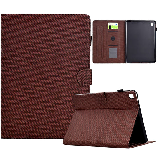 For Samsung Galaxy Tab A7 Lite Solid Color Fiber Texture Smart Tablet Leather Case(Brown) by bashfashion