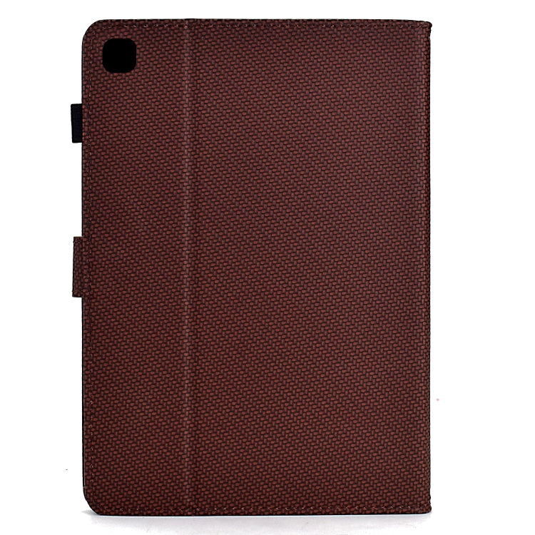For Samsung Galaxy Tab A7 Lite Solid Color Fiber Texture Smart Tablet Leather Case(Brown) by bashfashion