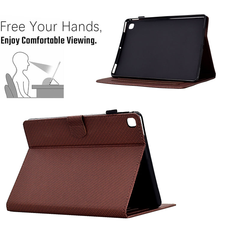 For Samsung Galaxy Tab A7 Lite Solid Color Fiber Texture Smart Tablet Leather Case(Brown) by bashfashion
