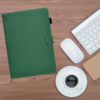 For Samsung Galaxy Tab A7 Lite Solid Color Fiber Texture Smart Tablet Leather Case(Green) by bashfashion