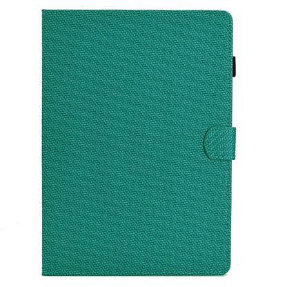 For Samsung Galaxy Tab A7 Lite Solid Color Fiber Texture Smart Tablet Leather Case(Lake Green) by bashfashion