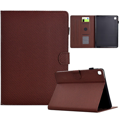 For Samsung Galaxy Tab A7 10.4 2020 Solid Color Fiber Texture Smart Tablet Leather Case(Brown) by bashfashion