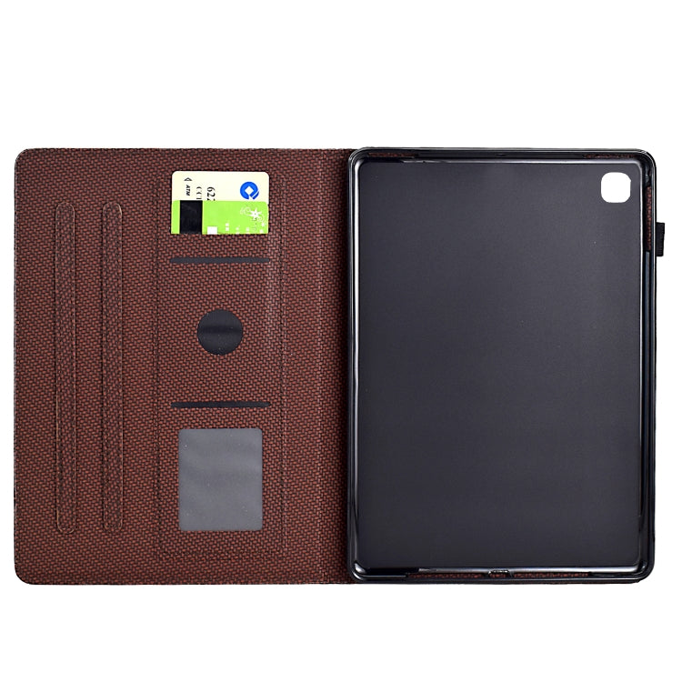 For Samsung Galaxy Tab A7 10.4 2020 Solid Color Fiber Texture Smart Tablet Leather Case(Brown) by bashfashion