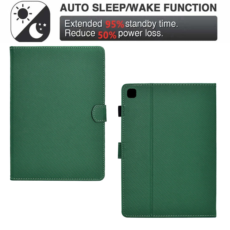 For Samsung Galaxy Tab A7 10.4 2020 Solid Color Fiber Texture Smart Tablet Leather Case(Green) by bashfashion