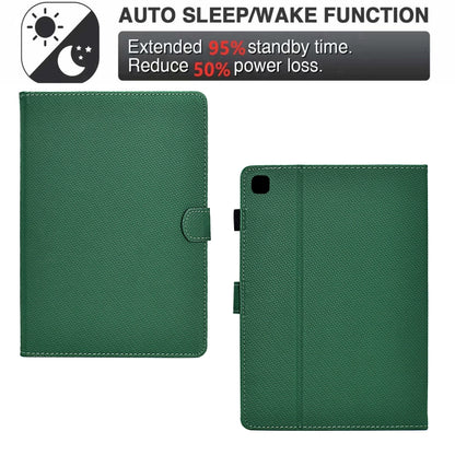 For Samsung Galaxy Tab A7 10.4 2020 Solid Color Fiber Texture Smart Tablet Leather Case(Green) by bashfashion