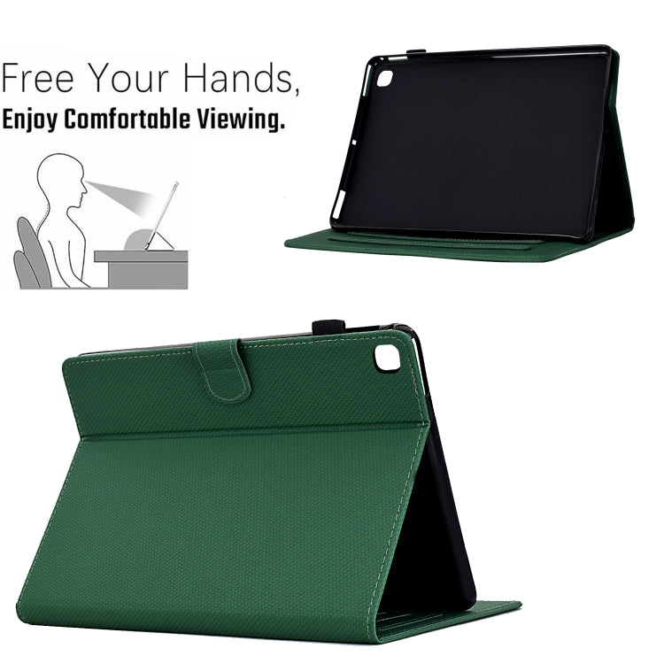 For Samsung Galaxy Tab A7 10.4 2020 Solid Color Fiber Texture Smart Tablet Leather Case(Green) by bashfashion