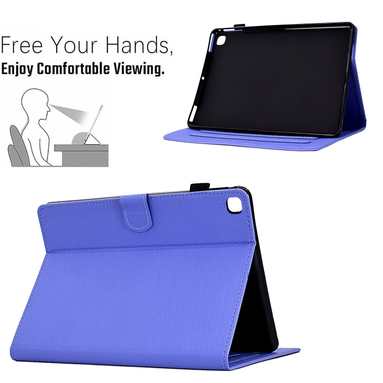 For Samsung Galaxy Tab A7 10.4 2020 Solid Color Fiber Texture Smart Tablet Leather Case(Purple) by bashfashion