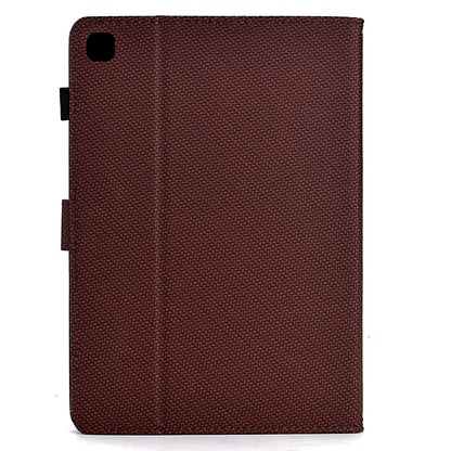 For Samsung Galaxy Tab A 10.1 2019 Solid Color Fiber Texture Smart Tablet Leather Case(Brown) by bashfashion