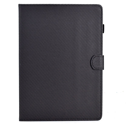 For Samsung Galaxy Tab A 10.1 2019 Solid Color Fiber Texture Smart Tablet Leather Case(Black) by bashfashion