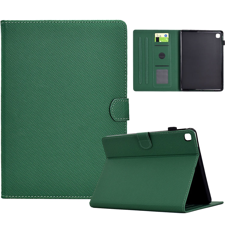 For Samsung Galaxy Tab A 10.1 2019 Solid Color Fiber Texture Smart Tablet Leather Case(Green) by bashfashion