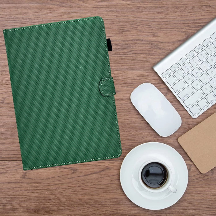 For Samsung Galaxy Tab A 10.1 2019 Solid Color Fiber Texture Smart Tablet Leather Case(Green) by bashfashion