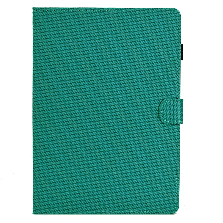 For Samsung Galaxy Tab A 10.1 2019 Solid Color Fiber Texture Smart Tablet Leather Case(Lake Green) by bashfashion