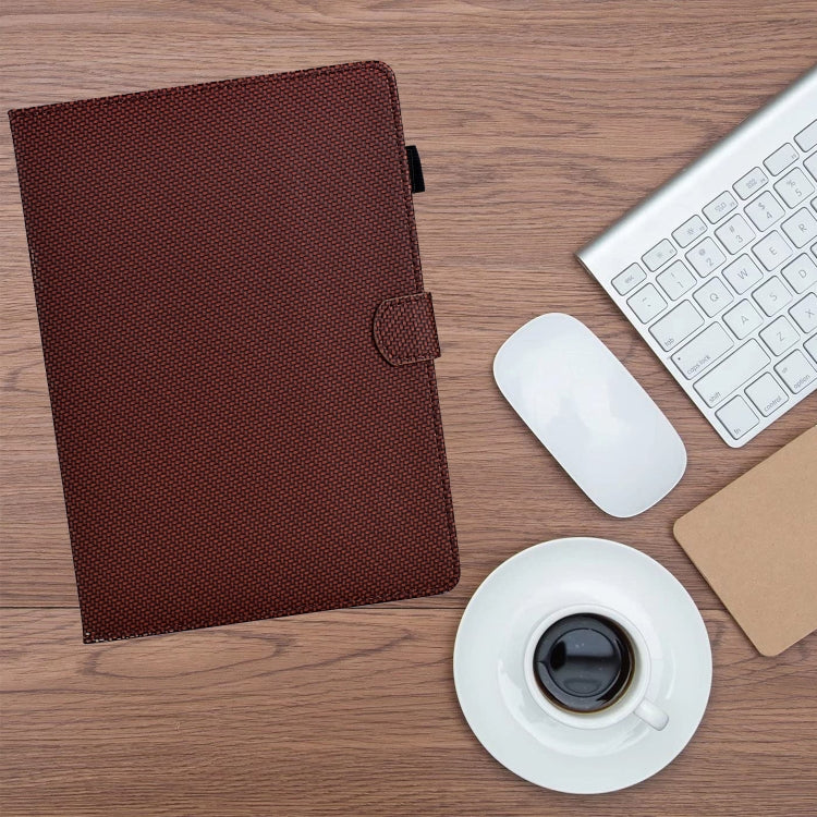 For Samsung Galaxy Tab A 10.5 Solid Color Fiber Texture Smart Tablet Leather Case(Brown) by bashfashion