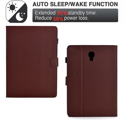 For Samsung Galaxy Tab A 10.5 Solid Color Fiber Texture Smart Tablet Leather Case(Brown) by bashfashion