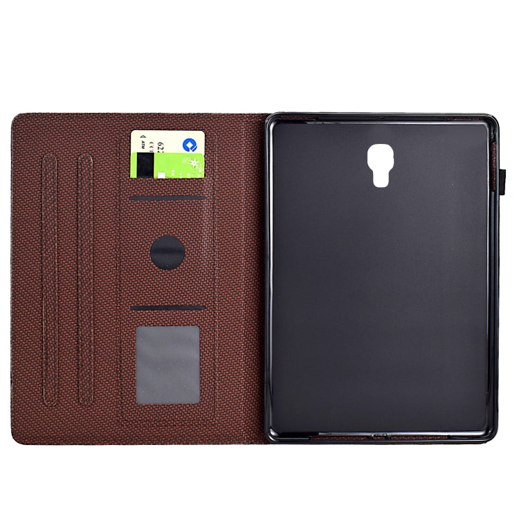 For Samsung Galaxy Tab A 10.5 Solid Color Fiber Texture Smart Tablet Leather Case(Brown) by bashfashion