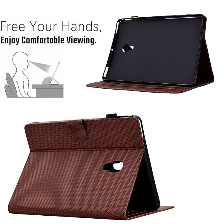 For Samsung Galaxy Tab A 10.5 Solid Color Fiber Texture Smart Tablet Leather Case(Brown) by bashfashion