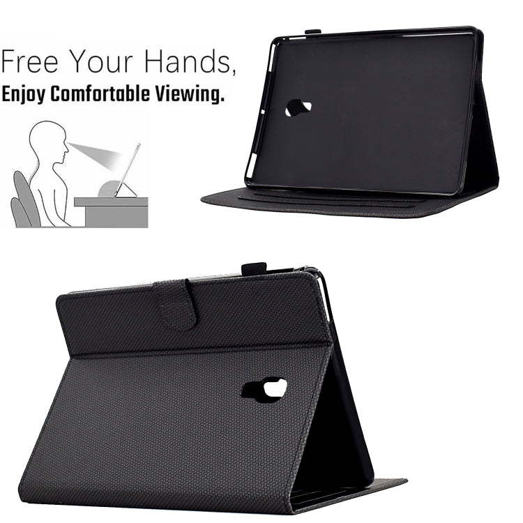 For Samsung Galaxy Tab A 10.5 Solid Color Fiber Texture Smart Tablet Leather Case(Black) by bashfashion