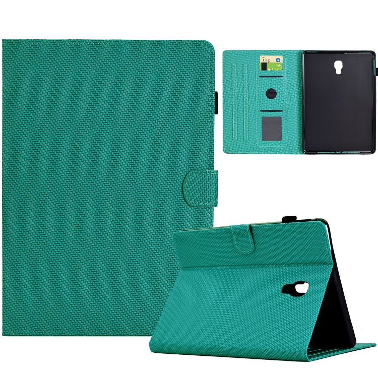 For Samsung Galaxy Tab A 10.5 Solid Color Fiber Texture Smart Tablet Leather Case(Lake Green) by bashfashion