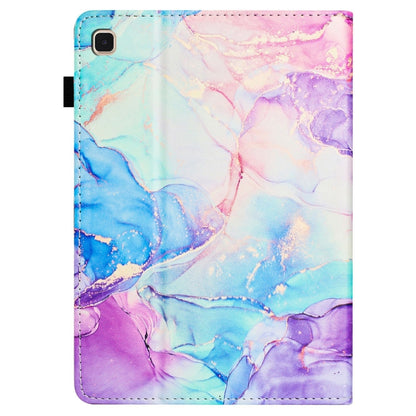 For Samsung Galaxy Tab S6 Lite P610 Marble Litchi Leather Smart Tablet Case(Purple Blue) by bashfashion