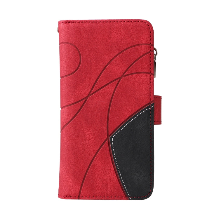For iPhone 16e Dual-color 9 Card Slots Zipper Wallet Leather Phone Case(Red) by bashfashion