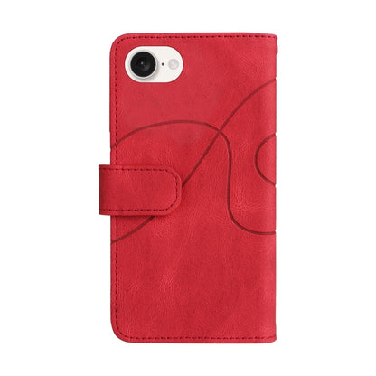For iPhone 16e Dual-color 9 Card Slots Zipper Wallet Leather Phone Case(Red) by bashfashion