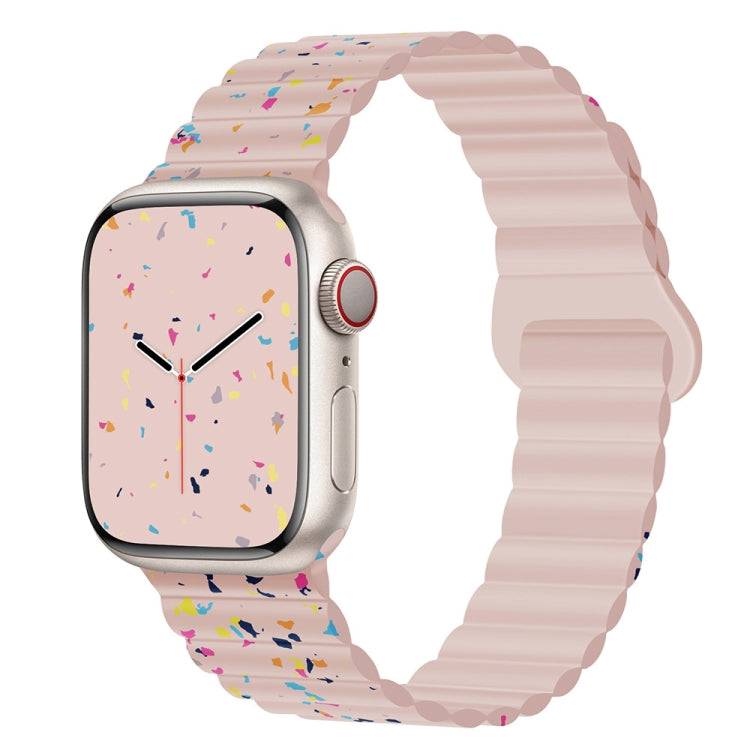 For Apple Watch SE 2023 40mm Colorful Dots Magnetic Silicone Watch Band(Pink) by bashfashion