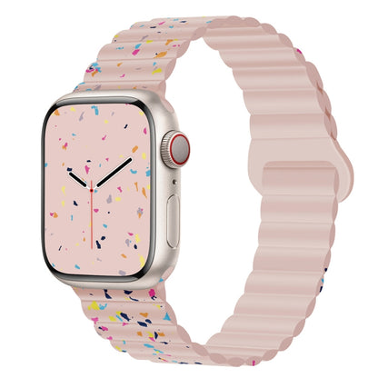 For Apple Watch Series 6 40mm Colorful Dots Magnetic Silicone Watch Band(Pink) by bashfashion